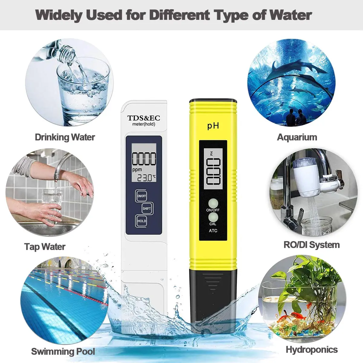 GuDoQi PH Meter, TDS Meter Combo, 4-in-1 Water Test Kit, Digital pH, PPM, EC, Temp for Drinking Water & Hydroponics - view 7