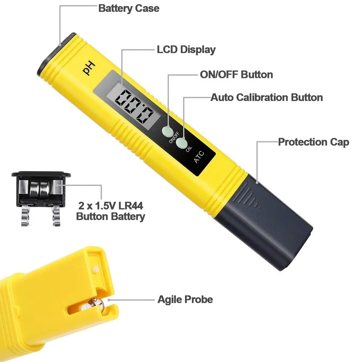 GuDoQi PH Meter, TDS Meter Combo, 4-in-1 Water Test Kit, Digital pH, PPM, EC, Temp for Drinking Water & Hydroponics - view 3