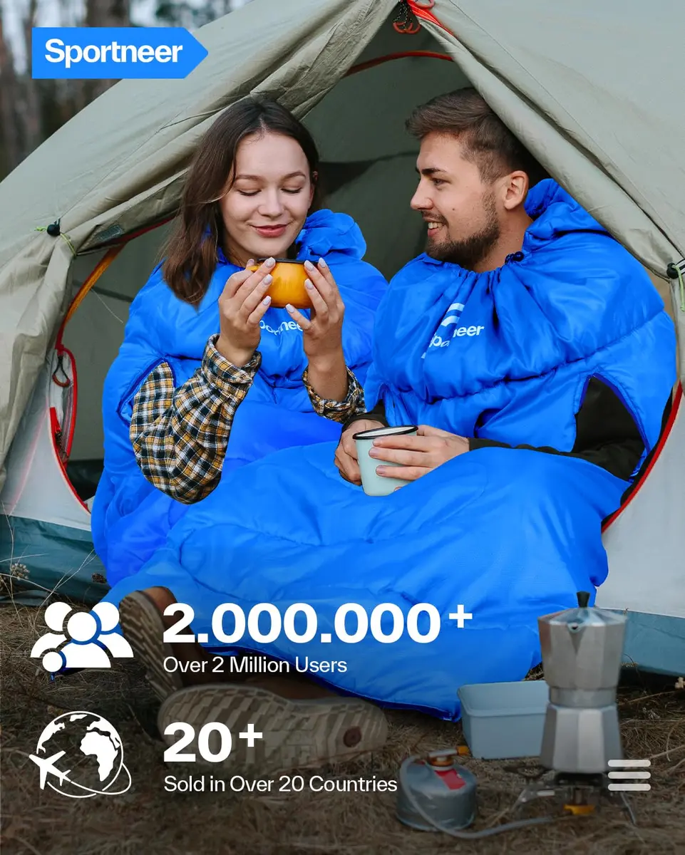 Sportneer Wearable Sleeping Bag for Adults & Kids | Waterproof to 32°F, Compact & Warm for Camping, Stadiums, Travel, Backpacking & Car Use - view 7
