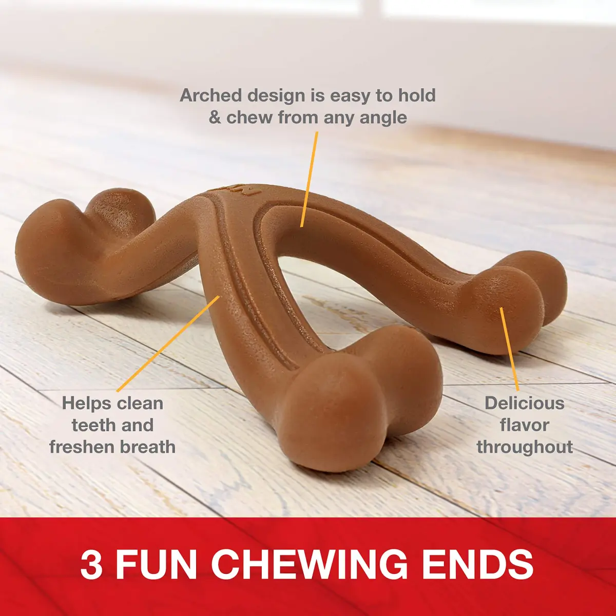 Nylabone Power Chew Easy-Hold Wishbone Dog Chew Toy, Small (3.85 oz / 109 g) | Durable Chew Toy for Aggressive Chewers - view 7