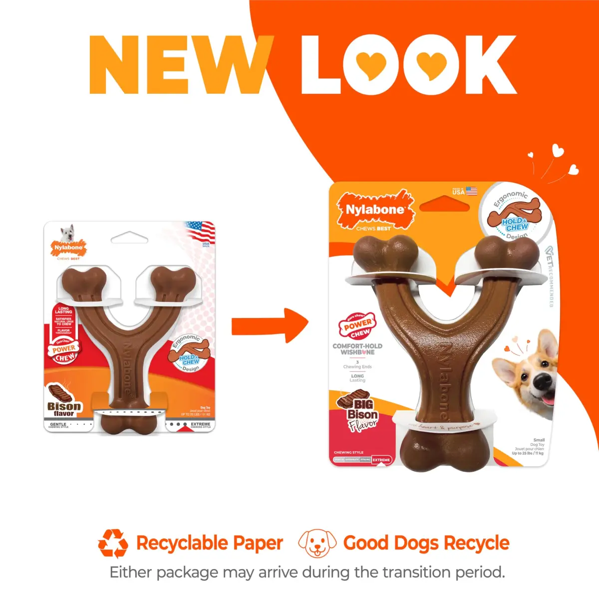 Nylabone Power Chew Easy-Hold Wishbone Dog Chew Toy, Small (3.85 oz / 109 g) | Durable Chew Toy for Aggressive Chewers - view 3