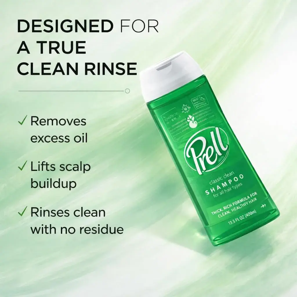Prell Classic Clean Shampoo, Leaves Hair Healthy, Shiny and Full of Texture without Causing Dryness, Alcohol Free, 13.5 Fl Oz (Pack of 6) | Deep Cleansing Shampoo - view 4