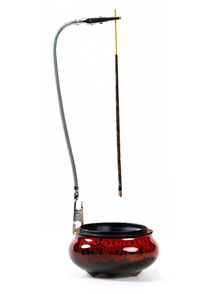 LamDawn Fambe Red Ceramic Incense Burner with Calabash Holder | Meditation & Relaxation - main product image