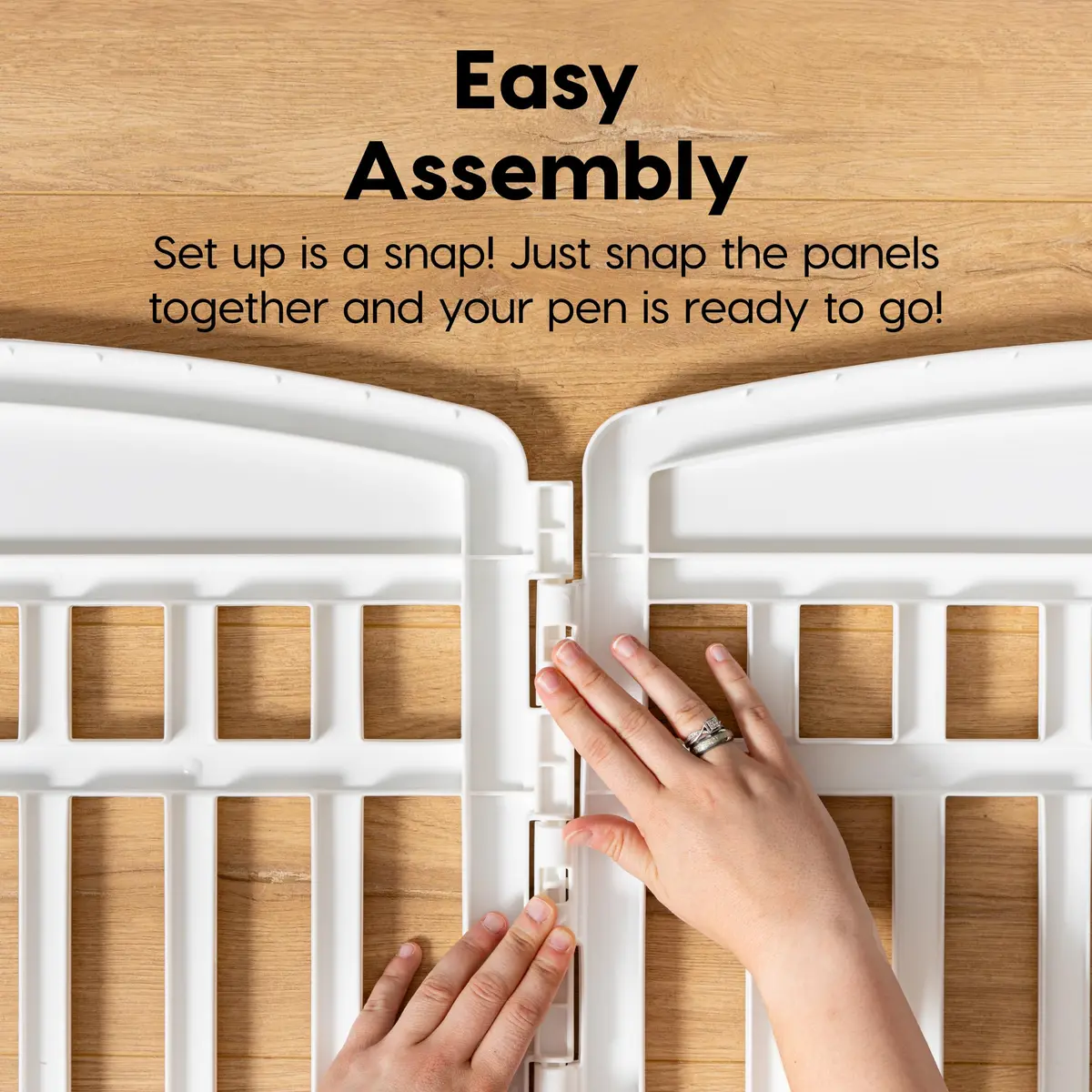IRIS USA 4-Panel Dog Playpen | 24 Inch Pet Enclosure, White, Expandable, Heavy-Duty Plastic - view 6