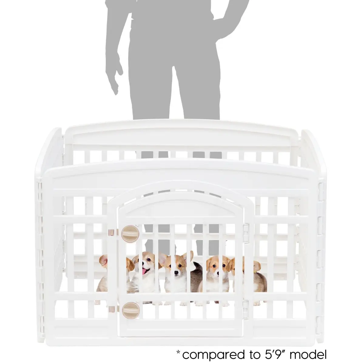 IRIS USA 4-Panel Dog Playpen | 24 Inch Pet Enclosure, White, Expandable, Heavy-Duty Plastic - view 2