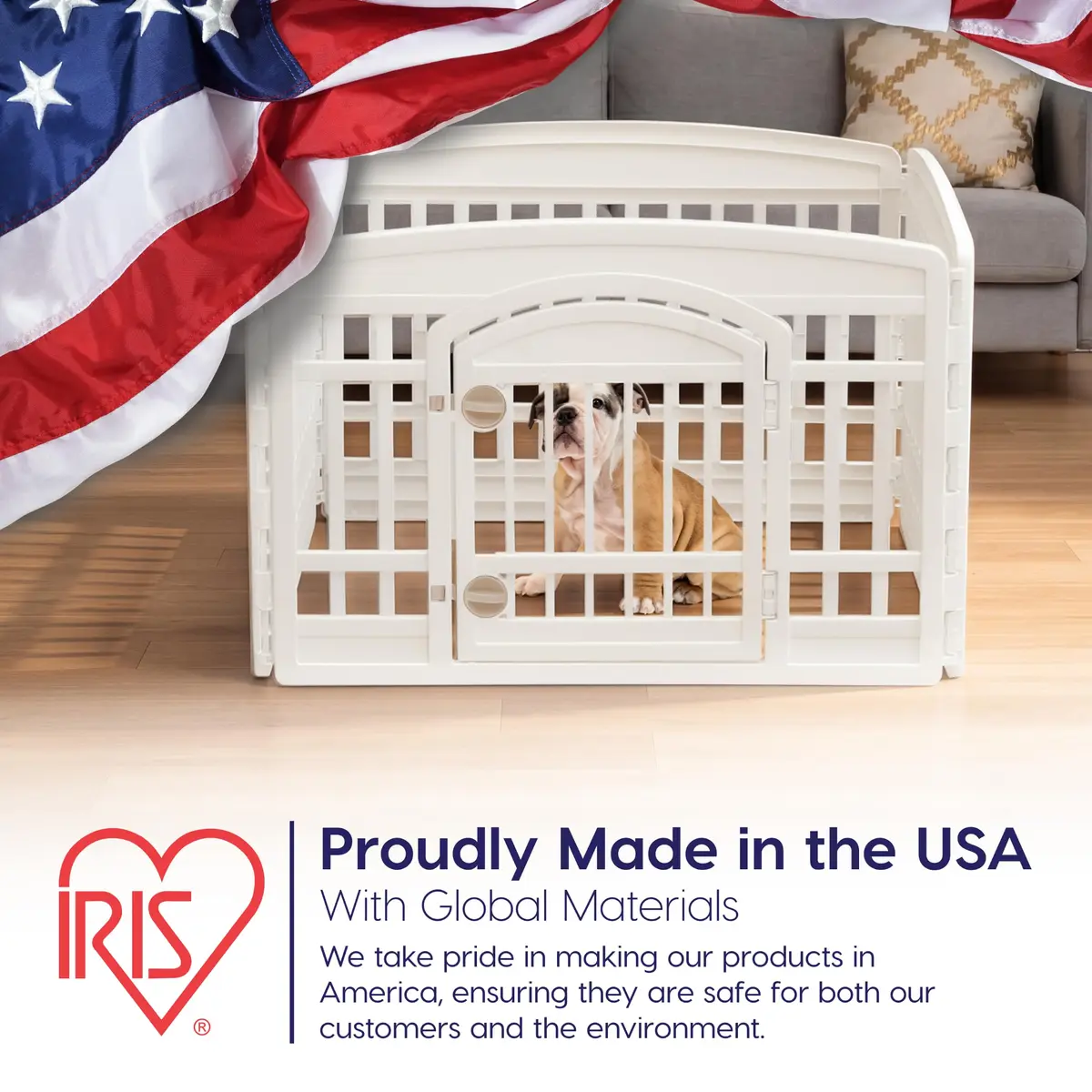 IRIS USA 4-Panel Dog Playpen | 24 Inch Pet Enclosure, White, Expandable, Heavy-Duty Plastic - view 3