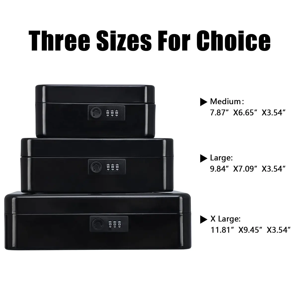 KYODOLED Large Cash Box with Combination Lock 9.84"x 7.87"x 3.54" | Metal Money Safe with Removable Tray - view 6
