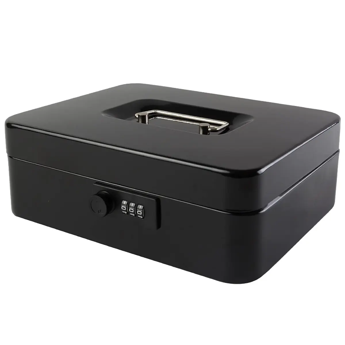 KYODOLED Large Cash Box with Combination Lock 9.84"x 7.87"x 3.54" | Metal Money Safe with Removable Tray - main product image
