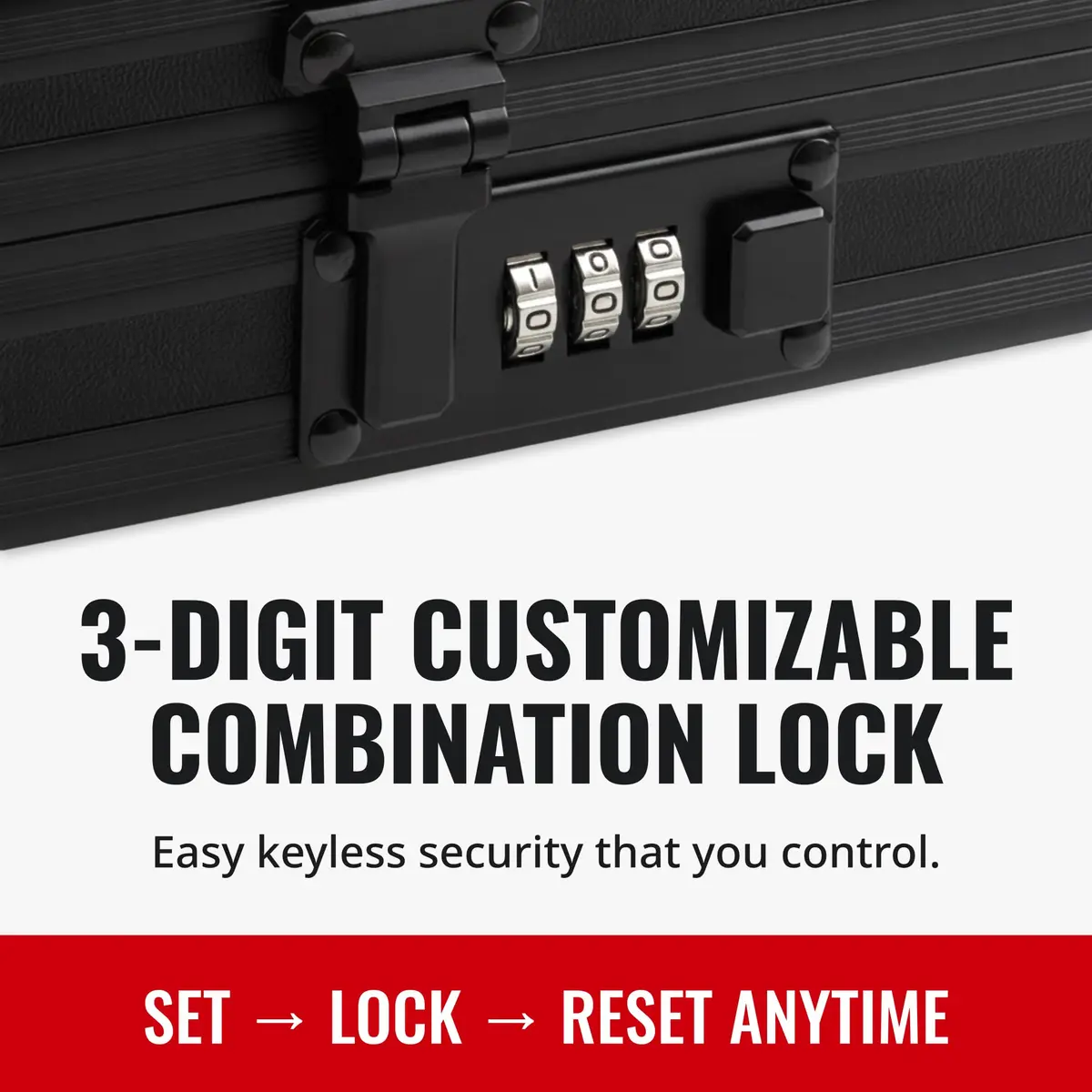 Vaultz Locking Storage Clipboard with Combination Lock, Black | Secure Portable Document & Device Organizer - view 4
