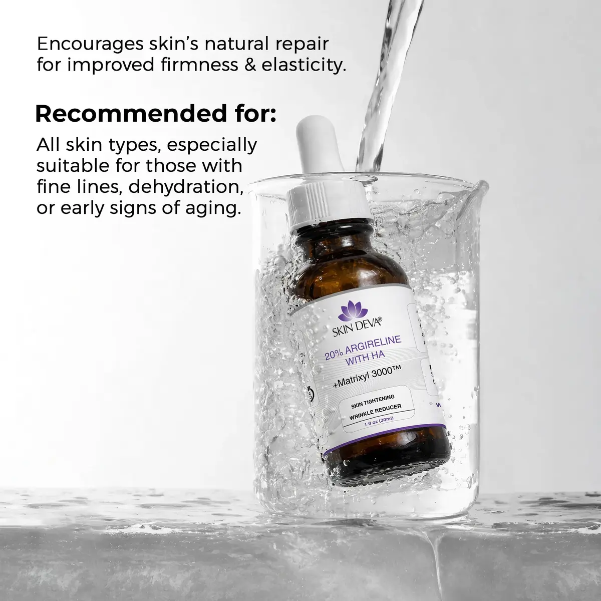 SKIN DEVA 20% Argireline Serum with Matrixyl 3000 & Hyaluronic Acid for Face | Deep Wrinkle Reducer, Anti-Aging, Skin Toning, Collagen Boost, 1 Fl Oz - view 6