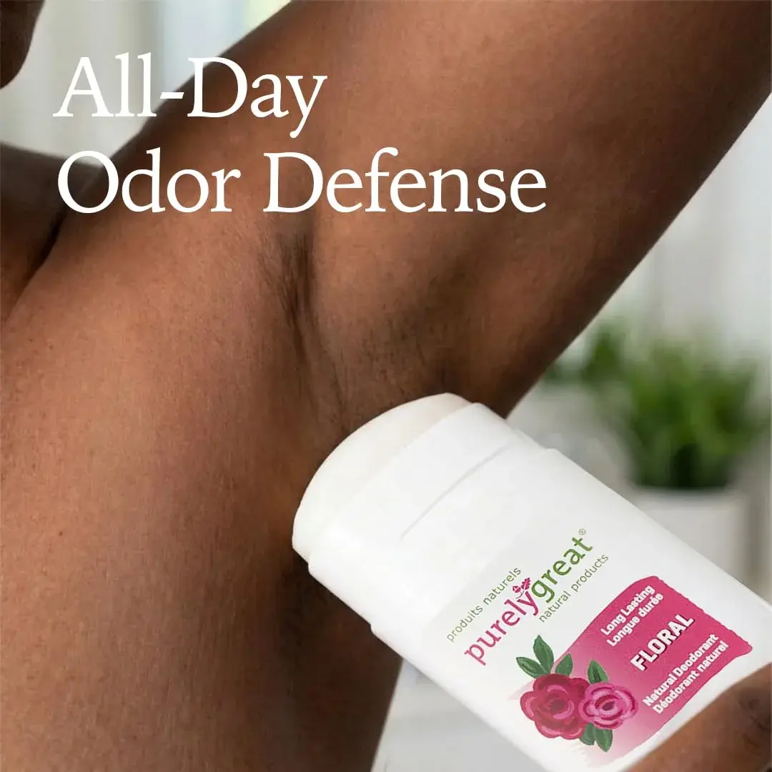 Purelygreat Floral Scented Natural Deodorant Stick 75g (2.64 oz) | EWG Verified, Aluminum-Free Odor Protection - view 5