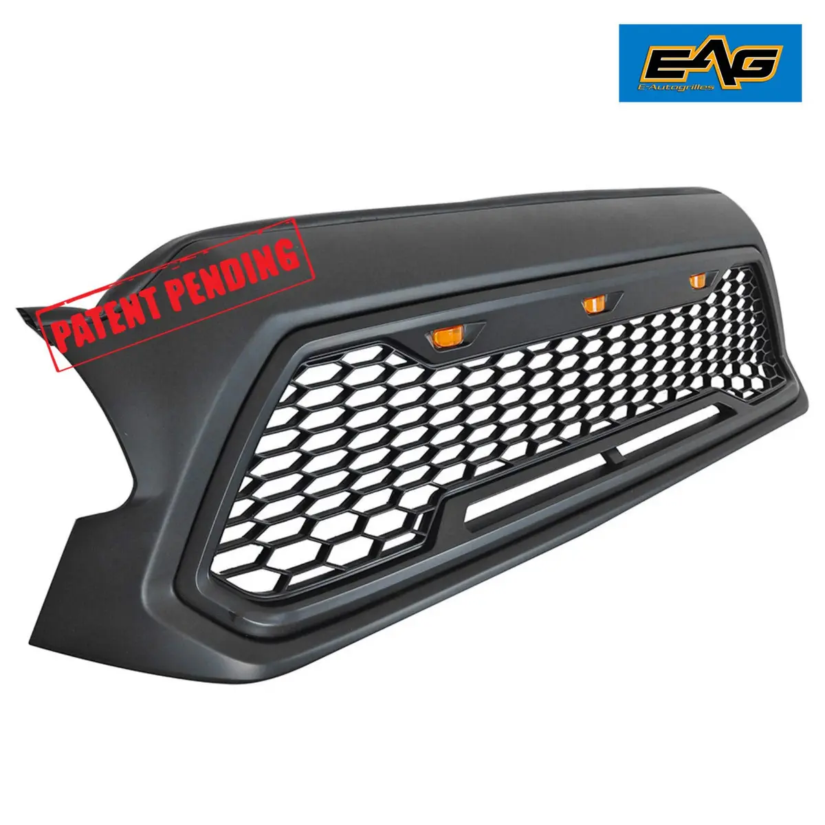 EAG Replacement Upper ABS Grille Front Grill with Amber LED Lights - Matte Black Fit for 12-15 Tacoma | Aggressive Offroad Look - view 4