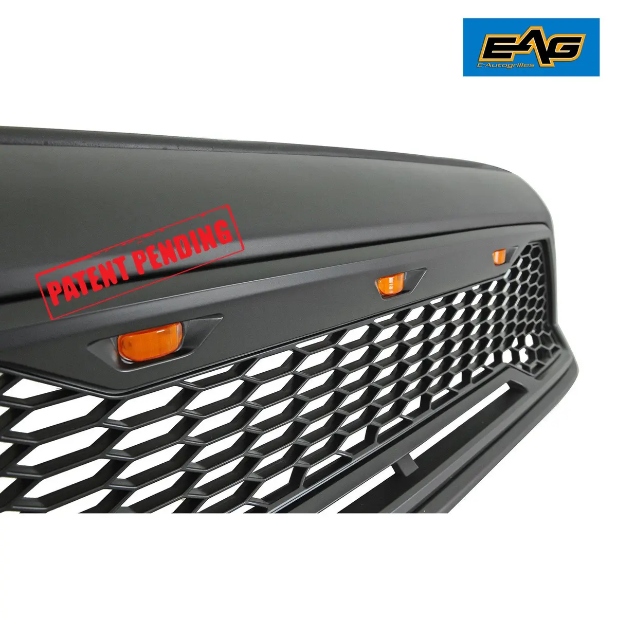 EAG Replacement Upper ABS Grille Front Grill with Amber LED Lights - Matte Black Fit for 12-15 Tacoma | Aggressive Offroad Look - view 8