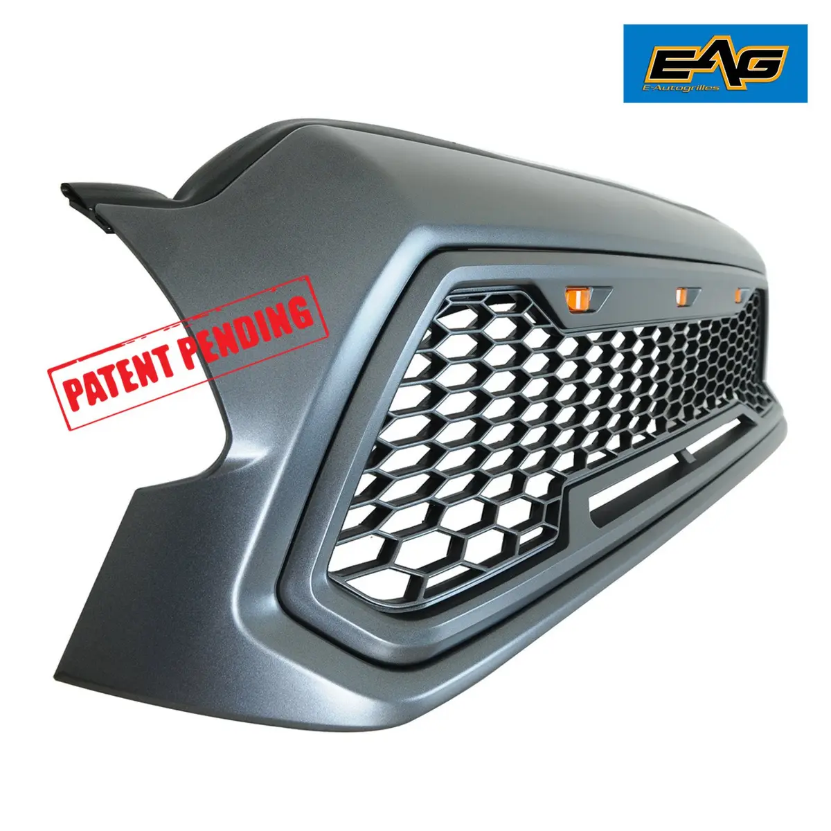 EAG Replacement Upper ABS Grille Front Grill with Amber LED Lights - Charcoal Gray Fit for 12-15 Tacoma | Rugged Appearance & LED Accent - view 7