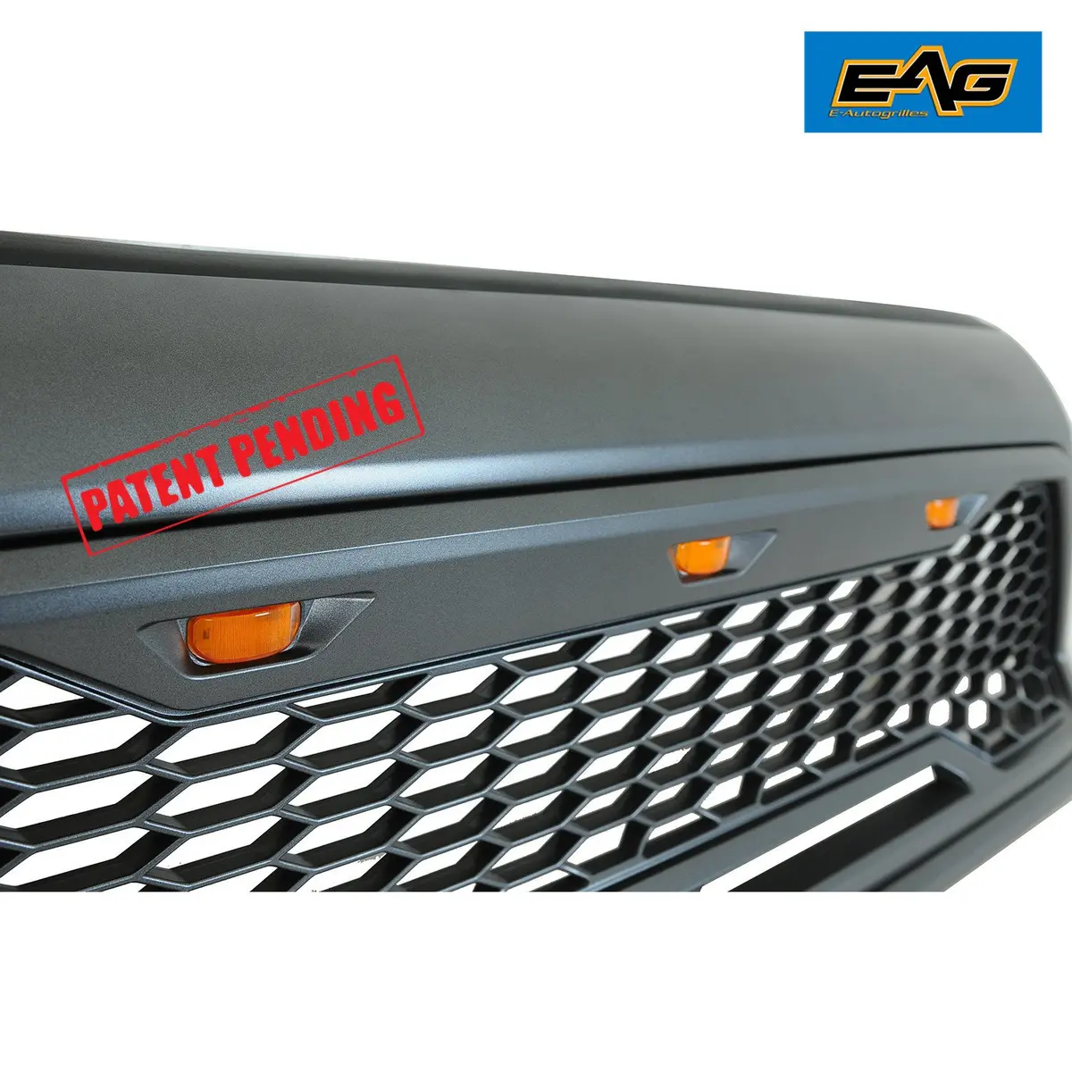 EAG Replacement Upper ABS Grille Front Grill with Amber LED Lights - Charcoal Gray Fit for 12-15 Tacoma | Rugged Appearance & LED Accent - view 9