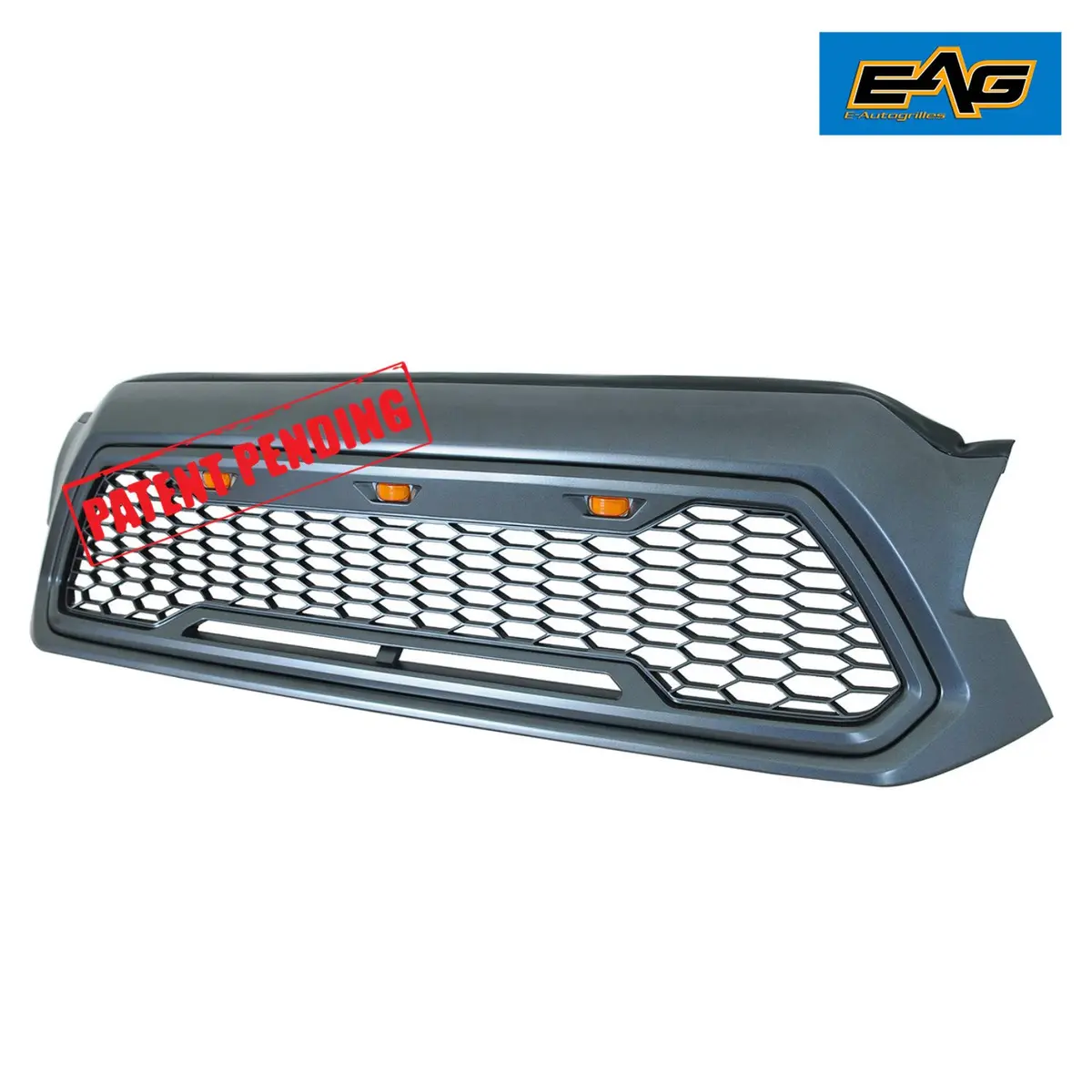 EAG Replacement Upper ABS Grille Front Grill with Amber LED Lights - Charcoal Gray Fit for 12-15 Tacoma | Rugged Appearance & LED Accent - view 4