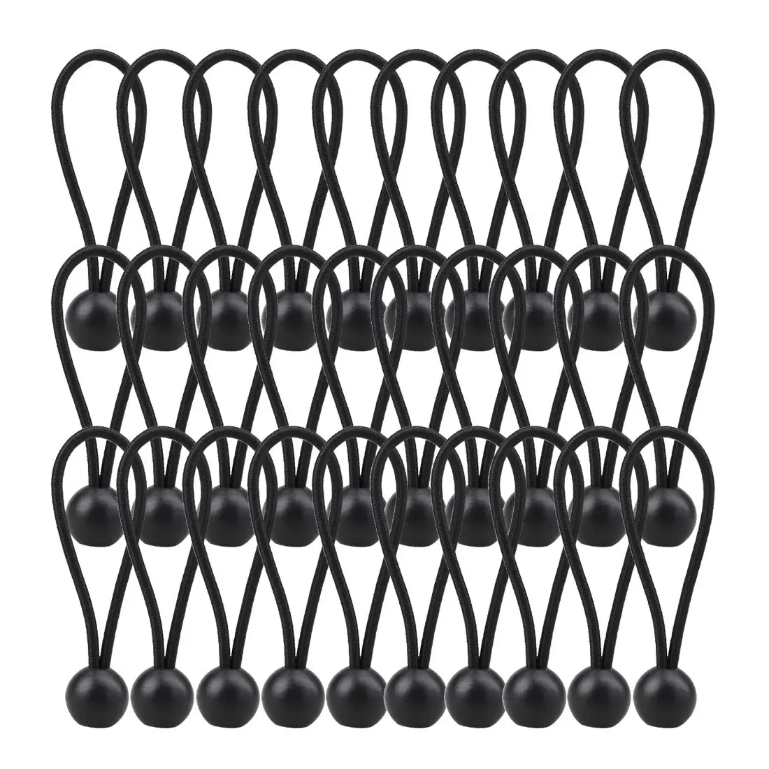 AOPRIE 30 Pack Black Bungee Balls | Heavy Duty Weather Resistant Tie Downs in India - main product image