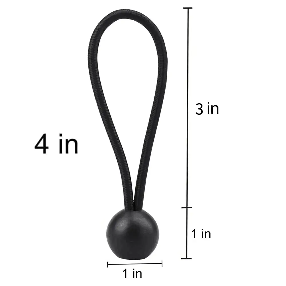 AOPRIE 30 Pack Black Bungee Balls | Heavy Duty Weather Resistant Tie Downs in India - view 2
