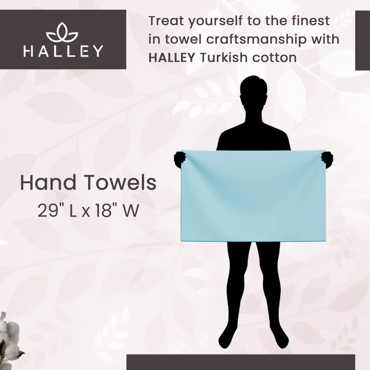 HALLEY Turkish Cotton Towels (4-Pack) Ultra Soft Quick Absorbent 650 GSM | Luxury Bath & Hand Towels for Bathroom & Kitchen - view 7