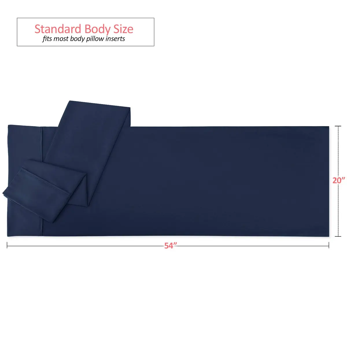 Nestl Body Pillow Cover – Microfiber Pillowcase – Lightweight Navy Blue – 20x54 Inches | Ultra Soft & Breathable - view 3