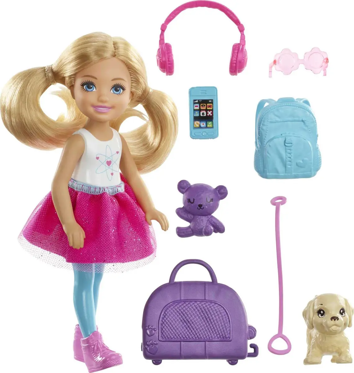Barbie Dreamhouse Adventures Doll & Accessories Travel Set with Chelsea & Puppy, 3-7 Years - main product image