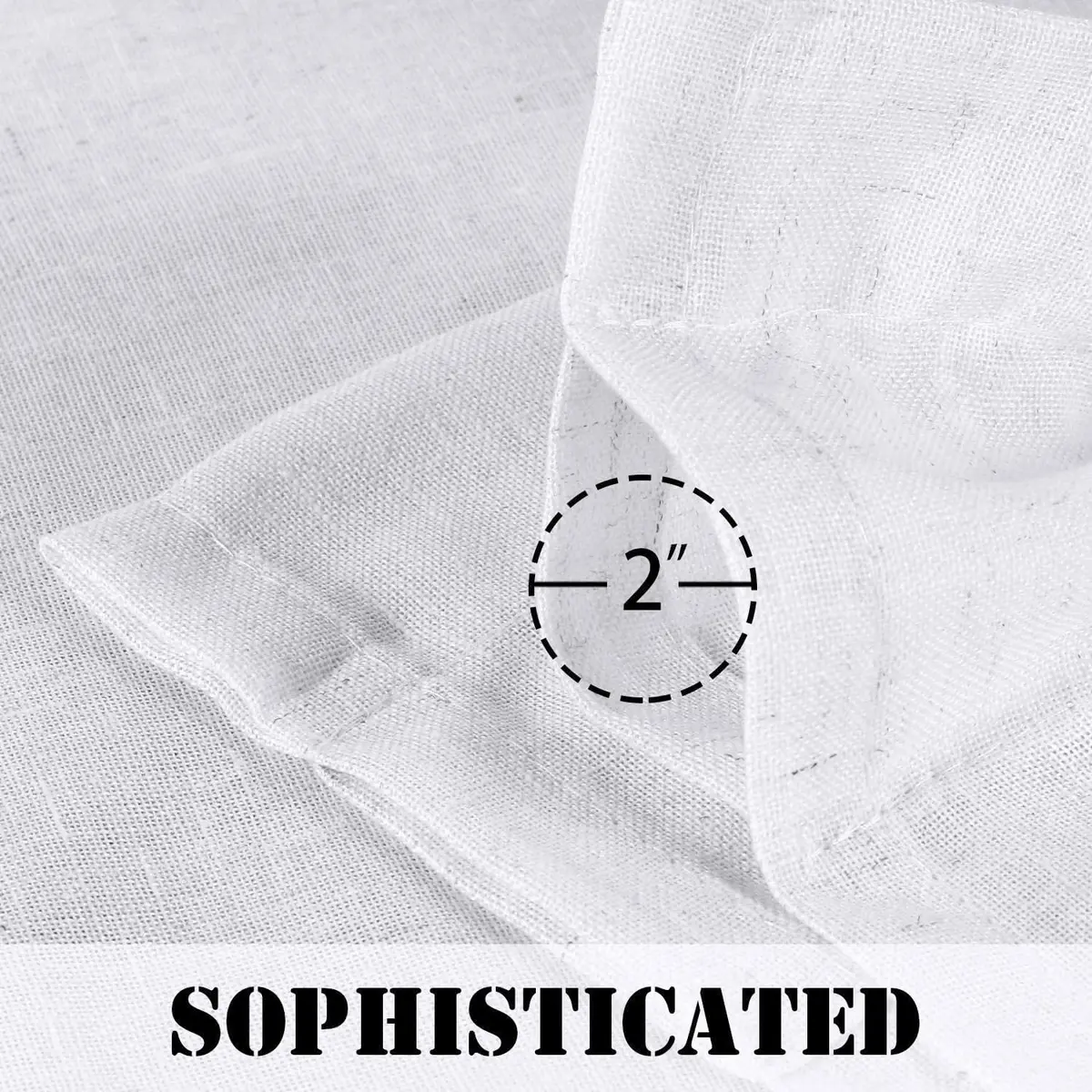 H.VERSAILTEX Linen Curtains 96 Inches | Semi Sheer, 2 Panels, Living Room & Bedroom, Heathered White - view 5