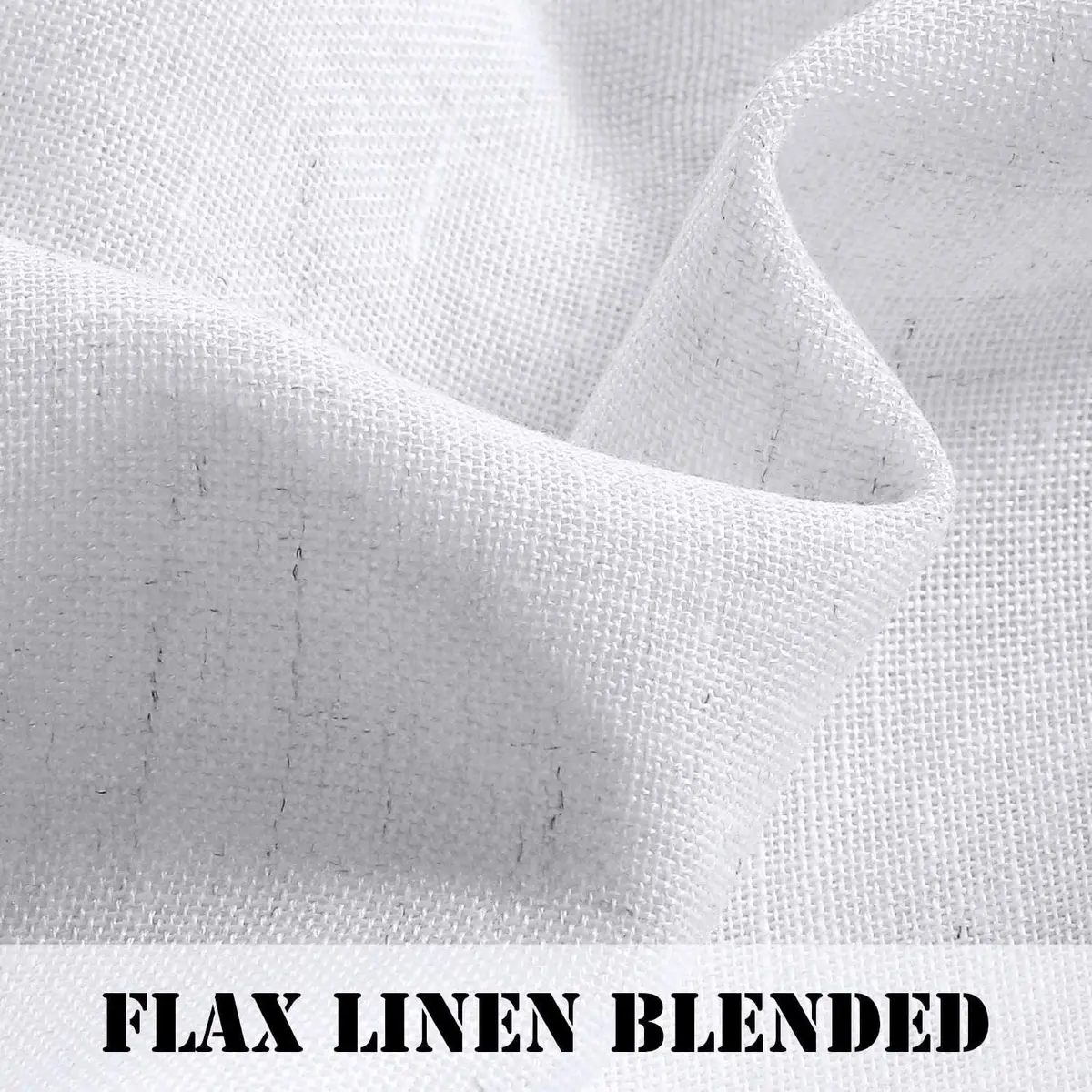 H.VERSAILTEX Linen Curtains 96 Inches | Semi Sheer, 2 Panels, Living Room & Bedroom, Heathered White - view 3