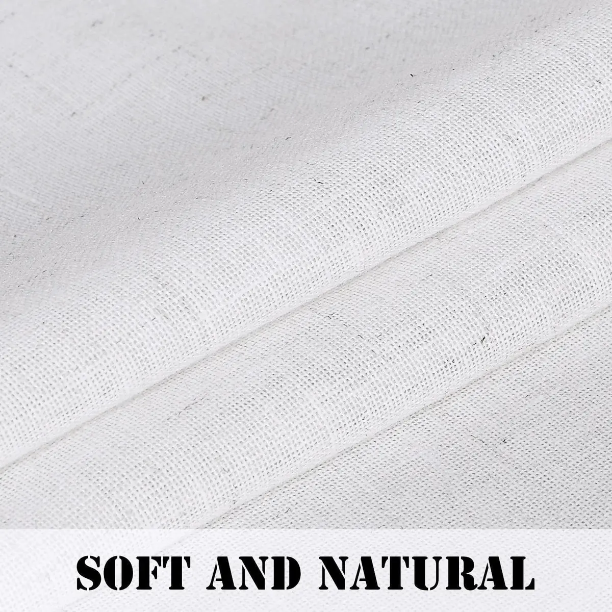 H.VERSAILTEX Linen Curtains 96 Inches | Semi Sheer, 2 Panels, Living Room & Bedroom, Heathered White - view 4