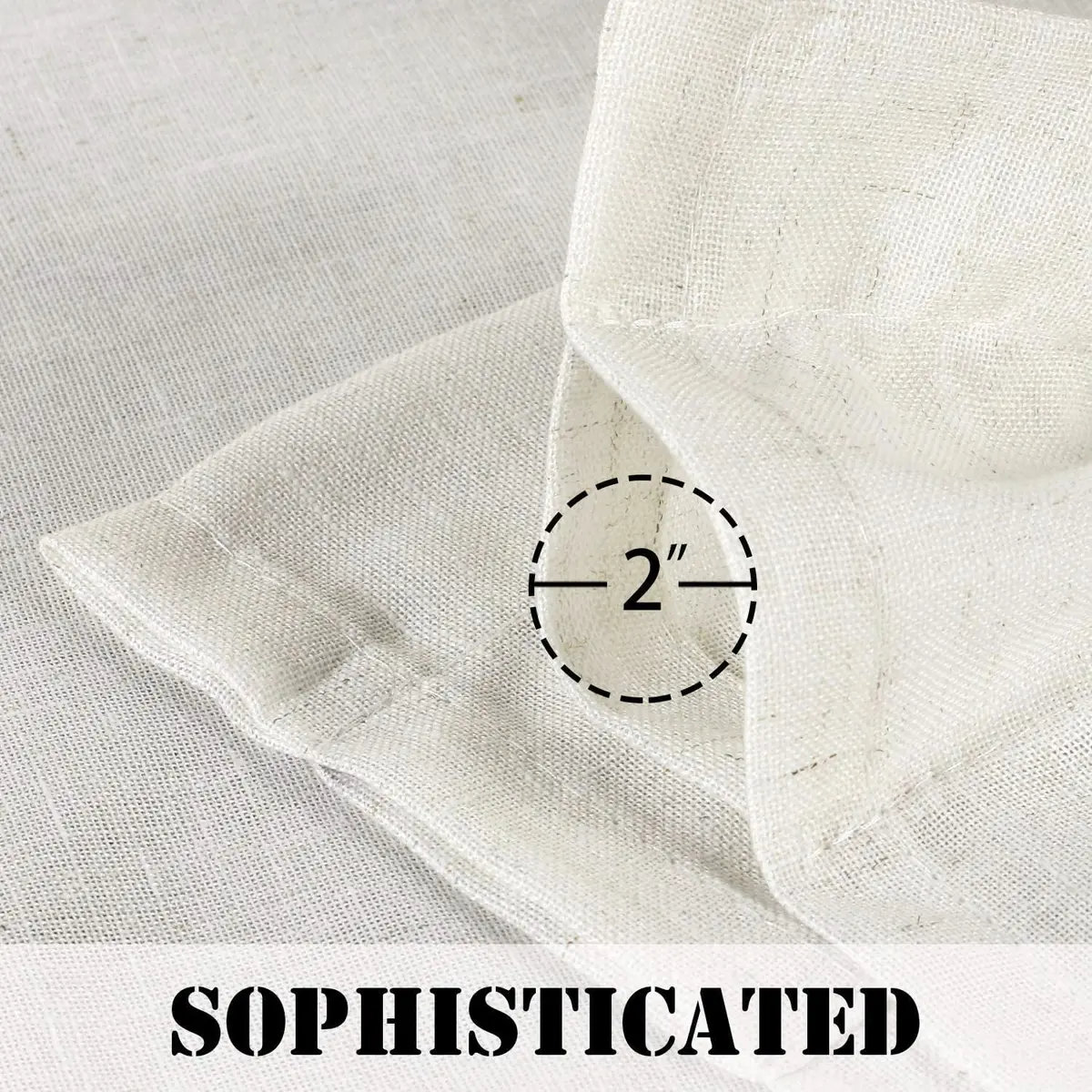 H.VERSAILTEX Linen Curtains 96 Inches | Light Filter, Semi Privacy, 2 Panels, Natural - view 5