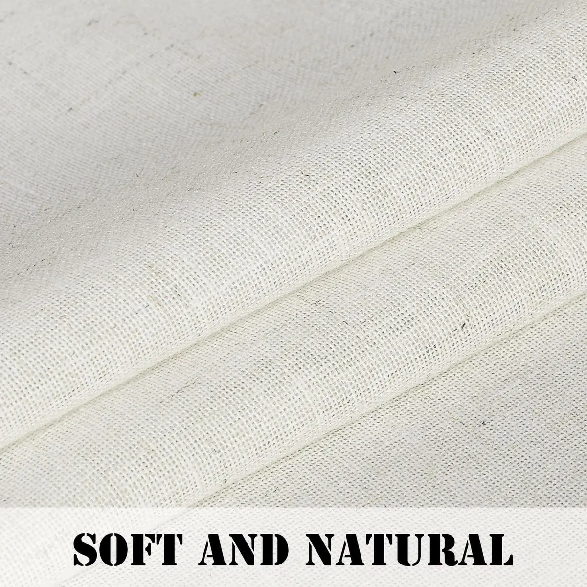 H.VERSAILTEX Natural Linen Curtains 108 Inches Long for Living Room 2 Panels Rod Pocket Draperies Soft Cotton Textured Semi Sheer Linen Curtains for Large Window Vertical 9 FT Tall, Heathered Natural - view 4