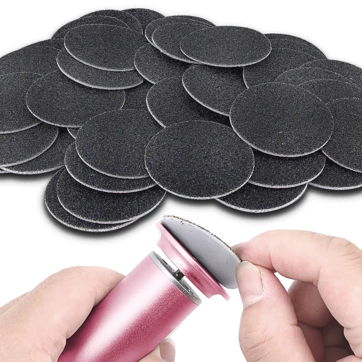 AONOLOVO 60PCS Replaceable Sandpaper Discs 180 Grit | Durable Foot File Refills for Callus Removal - view 2