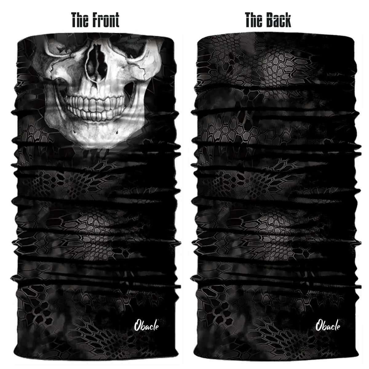 Obacle Black White Skull 3D Tube Mask Bandana for Dust, Wind & UV Protection - view 2