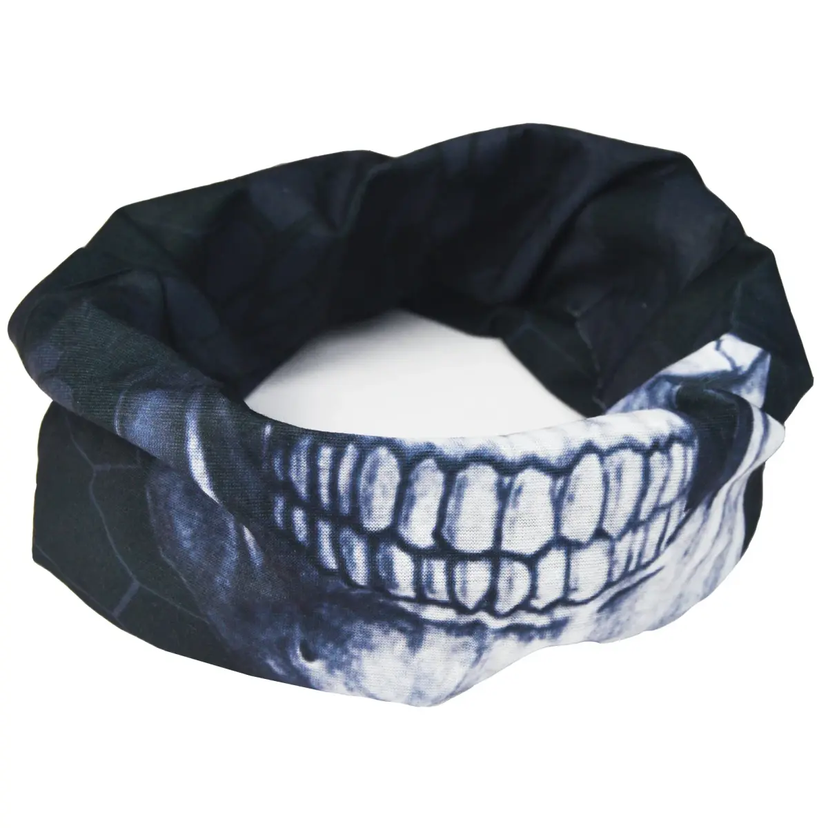 Obacle Black White Skull 3D Tube Mask Bandana for Dust, Wind & UV Protection - view 3