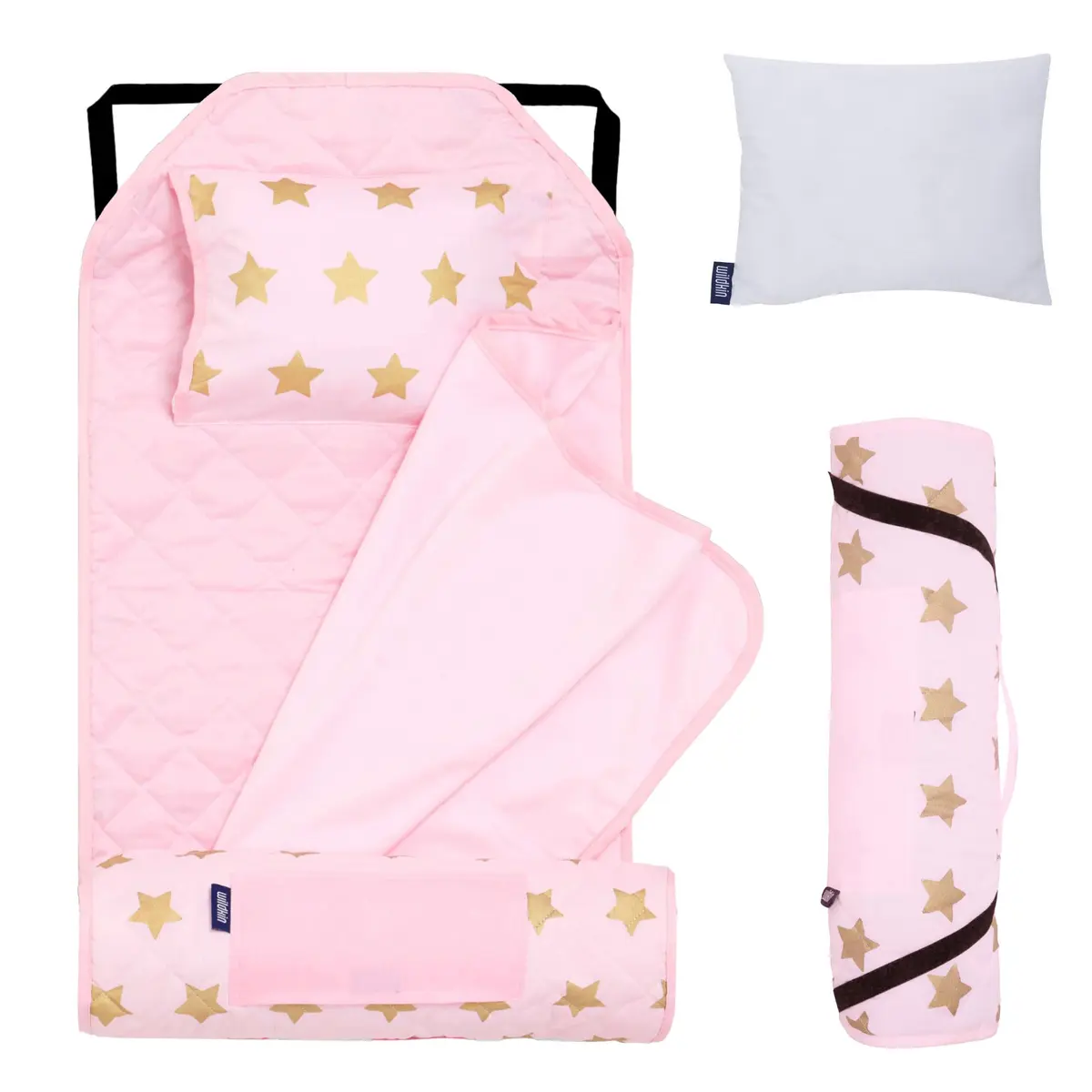 Wildkin Modern Nap Mat with Pillow and Blanket for Boys - Stars | Toddler Travel Bed for Daycare & Preschool - main product image