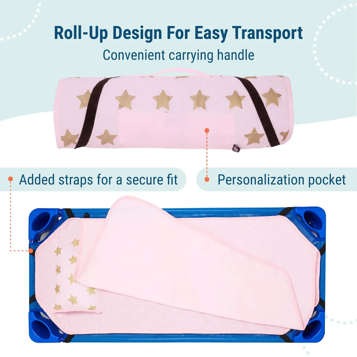 Wildkin Modern Nap Mat with Pillow and Blanket for Boys - Stars | Toddler Travel Bed for Daycare & Preschool - view 4