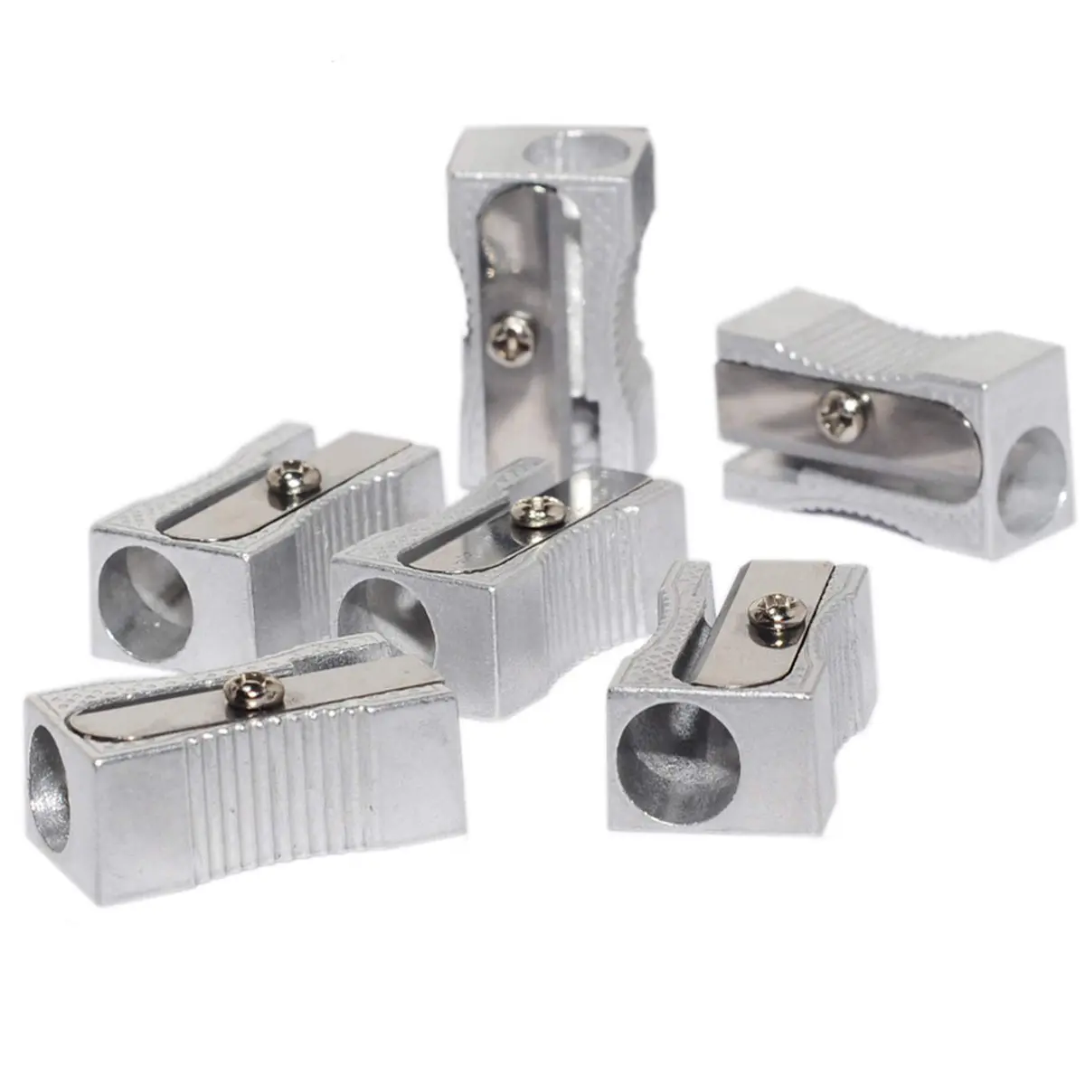 WEKOIL Dual Pencil Sharpener Handheld Metal 6 Pack | Compact & Durable for Artists & Students - main product image