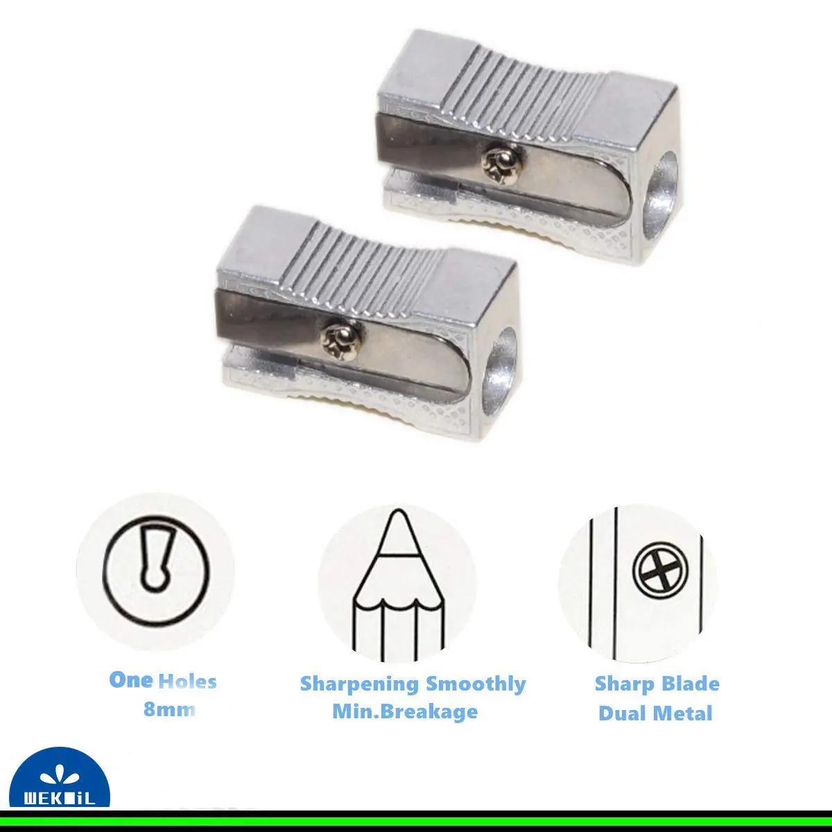 WEKOIL Dual Pencil Sharpener Handheld Metal 6 Pack | Compact & Durable for Artists & Students - view 4