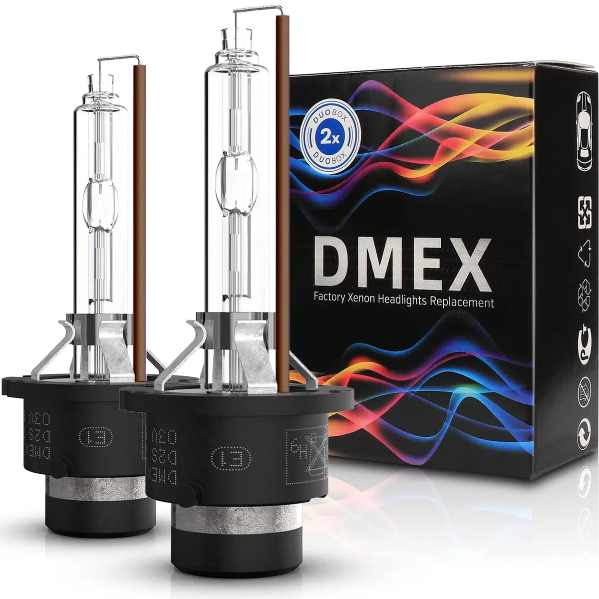 DMEX D2S HID Headlight Bulbs 4300K Warm White | 35W Xenon Replacement, Pack of 2 - main product image