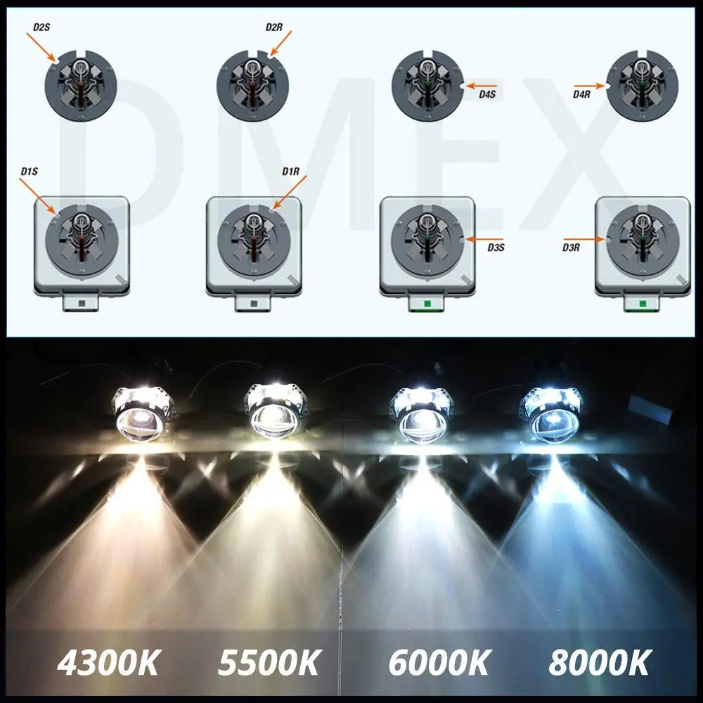 DMEX D2S HID Headlight Bulbs 4300K Warm White | 35W Xenon Replacement, Pack of 2 - view 4