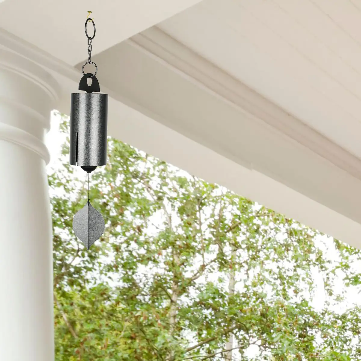 Woodstock Chimes Heroic Windbell Wind Chime for Outside 40" Large Silver | Deep Tone Sound, Outdoor Decor - view 2