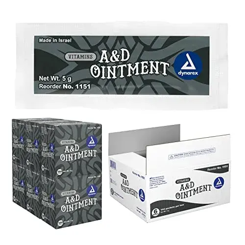 Dynarex Vitamins A&D Ointment Without Lanolin 5g Packets | Protects Minor Cuts, Burns, Dry Skin & Tattoo Aftercare - main product image