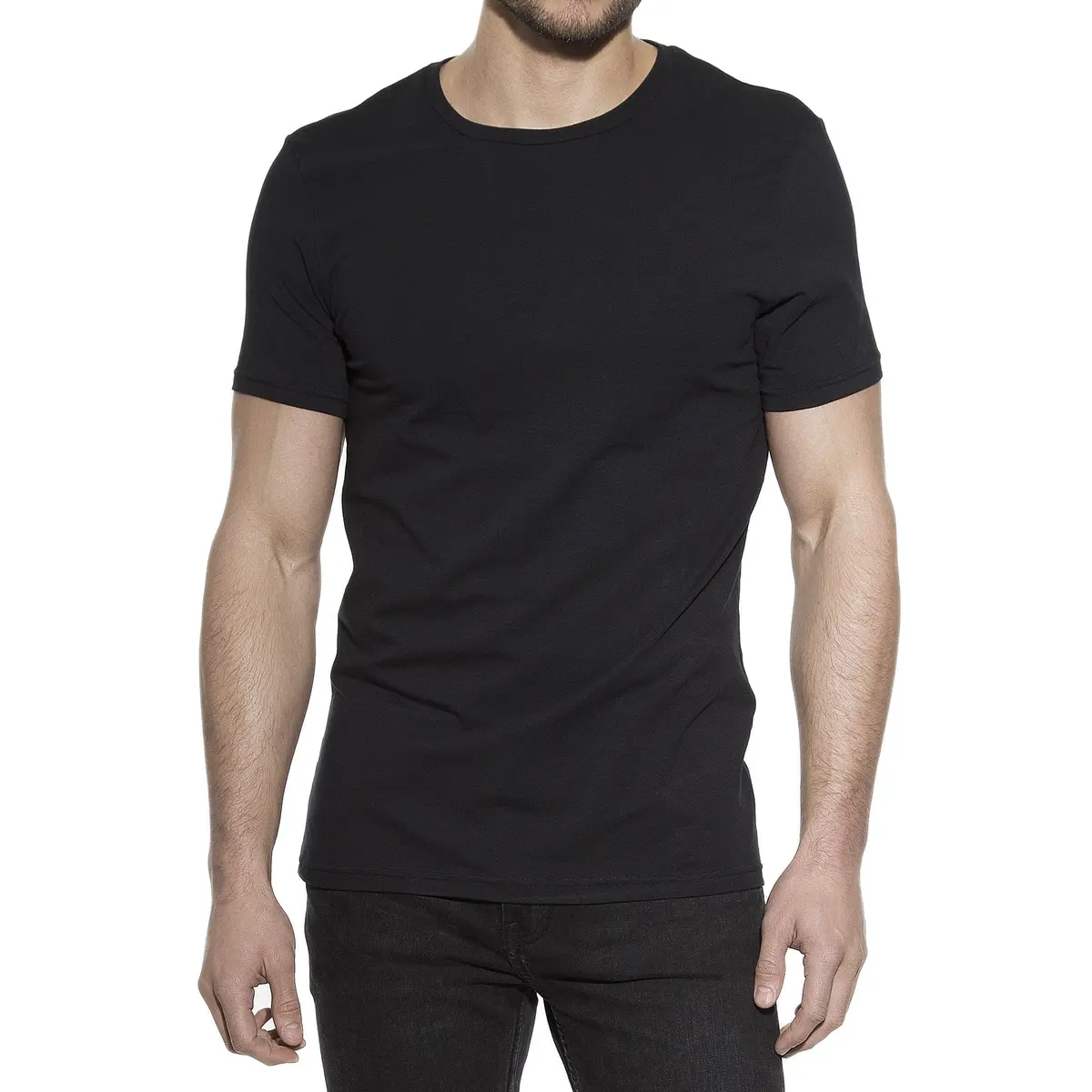 Bread & Boxers Crew-Neck T-Shirt Black S | Slim Fit, Short Sleeve, Solid, Casual - main product image