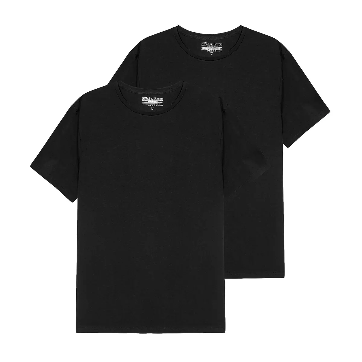 Bread & Boxers Crew-Neck T-Shirt Black S | Slim Fit, Short Sleeve, Solid, Casual - view 2
