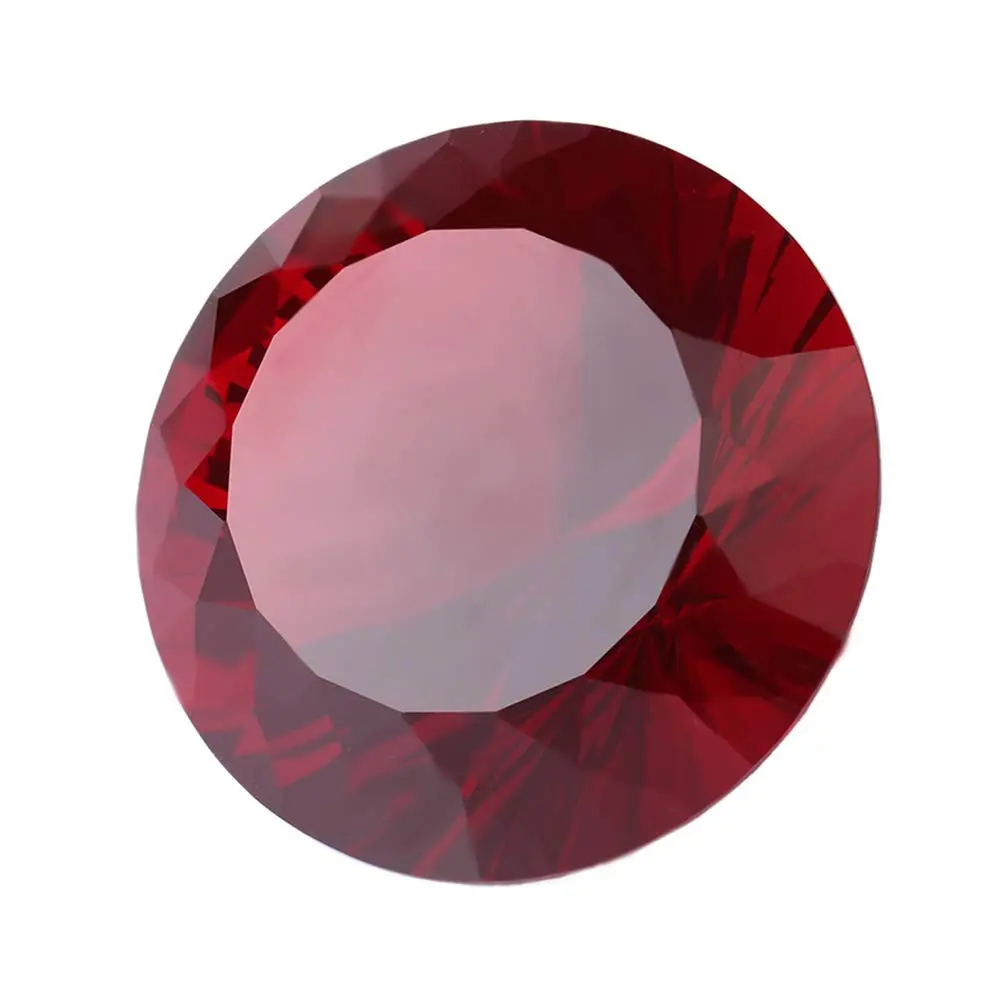 Yarrkc Red Crystal Glass Diamond Shaped Decoration 60mm | Elegant Ruby Paperweight for Office & Home - view 2