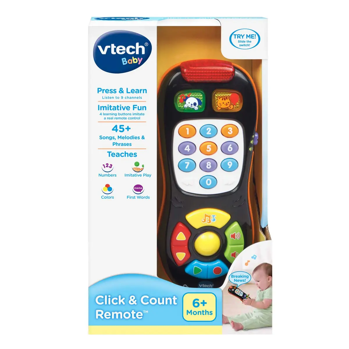 VTech Click and Count Remote, Black | Educational Baby & Toddler Toy for 6-36 Months - view 5