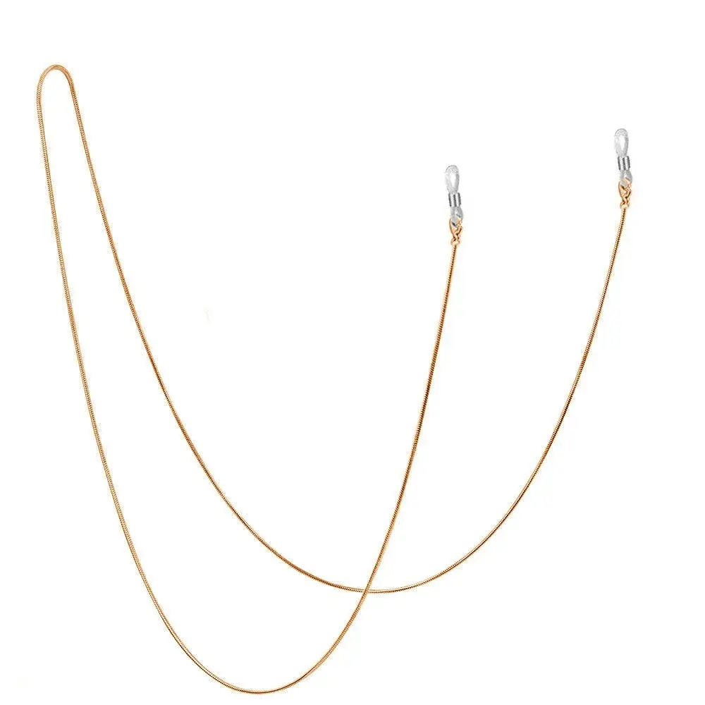 Jmkcoz Gold Stainless Steel Eyeglass Holder Chain 80cm (31.5 inches) | Lightweight & Adjustable - main product image