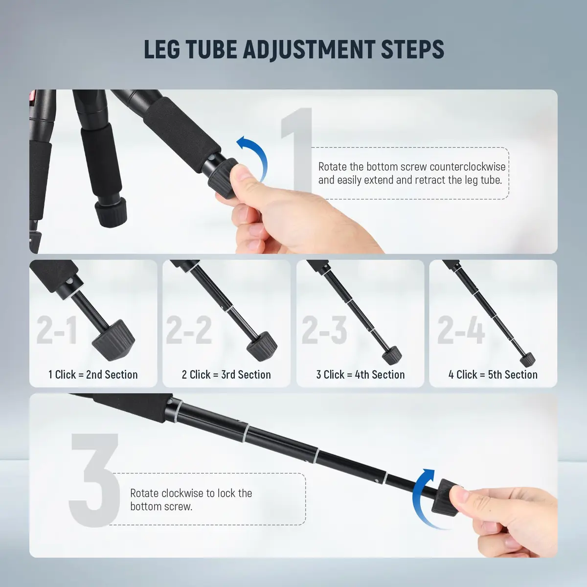 NEEWER Portable Travel Mini Tabletop Tripod 50cm Aluminum Alloy | 11 lb Max Load, 360° Ball Head - view 4