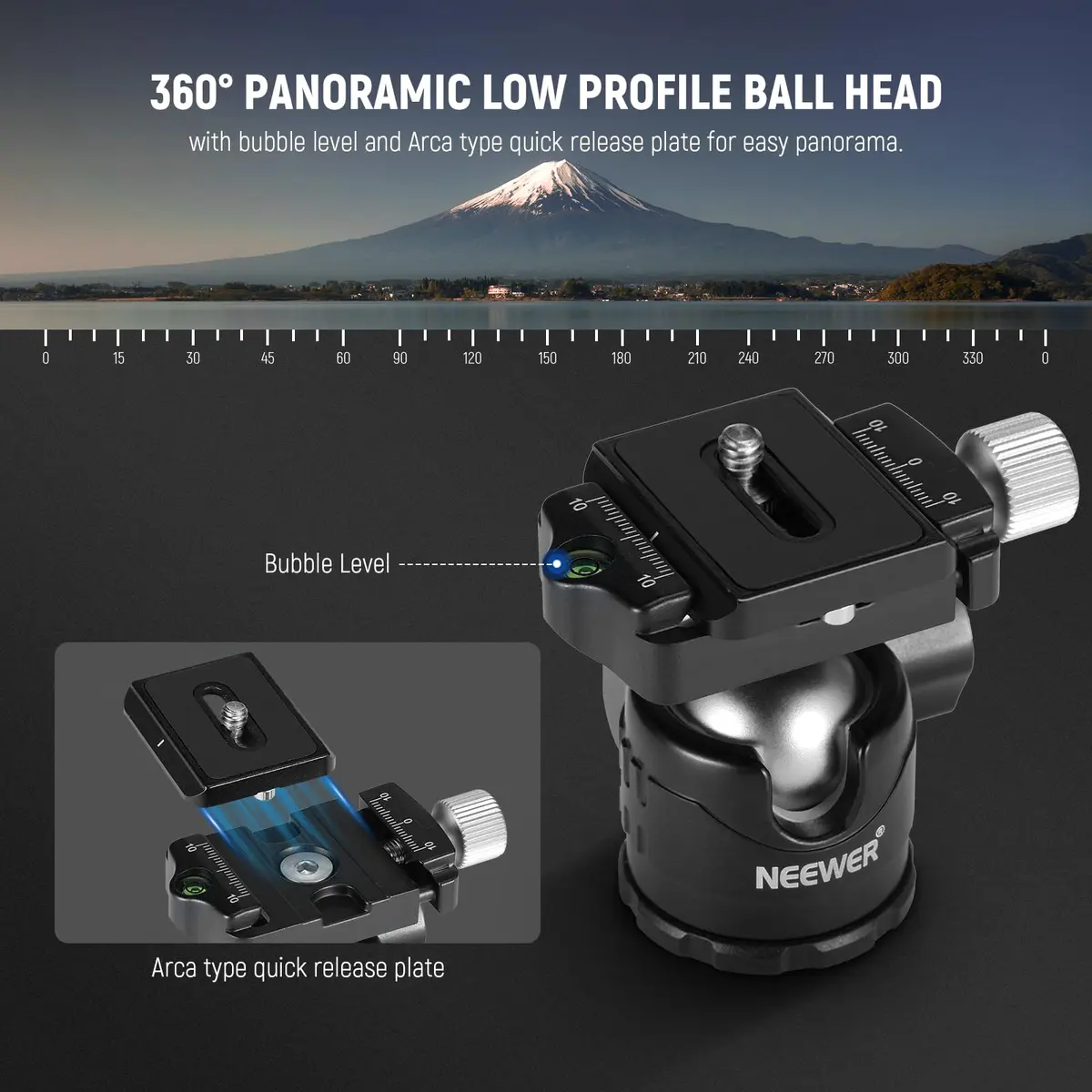 NEEWER Portable Travel Mini Tabletop Tripod 50cm Aluminum Alloy | 11 lb Max Load, 360° Ball Head - view 6