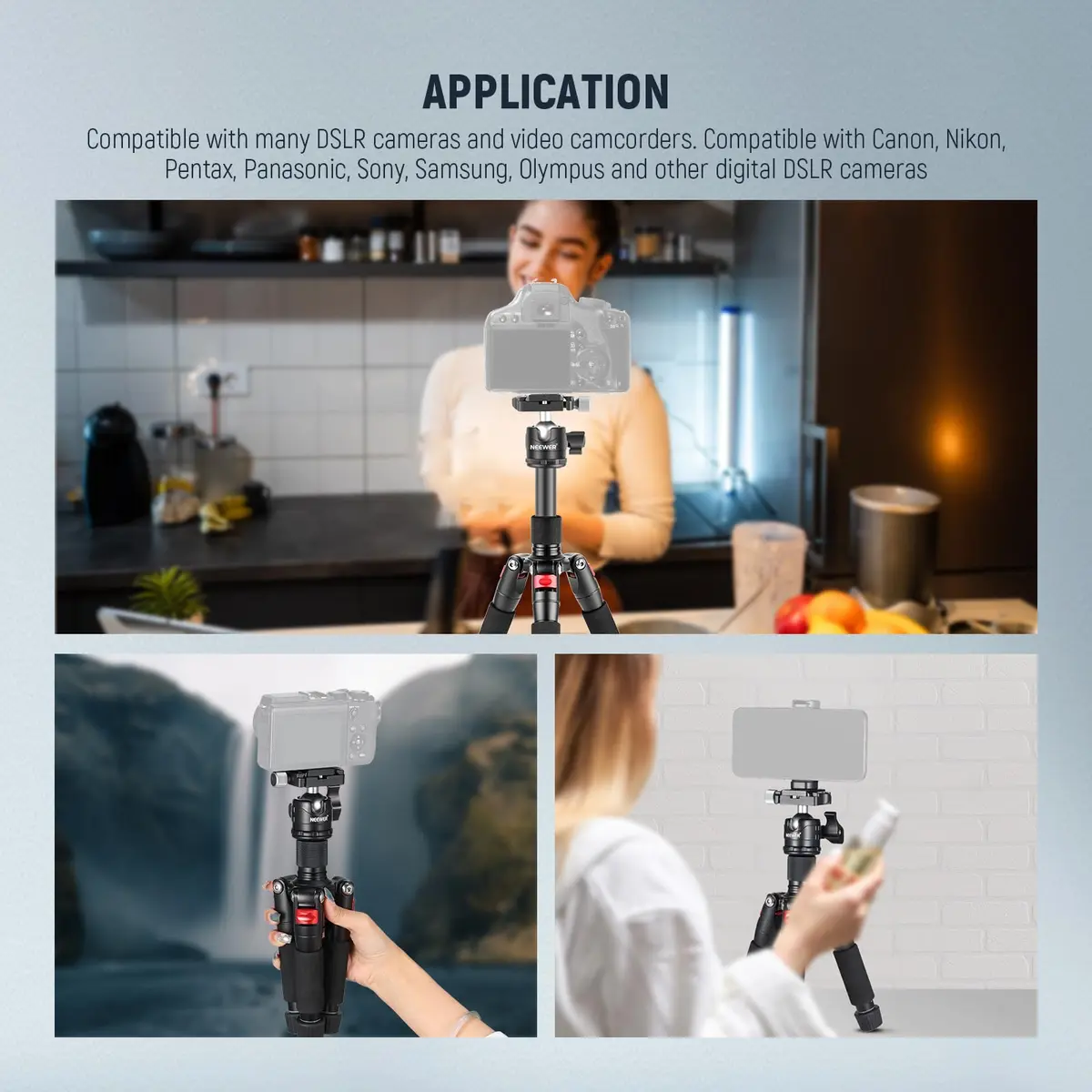 NEEWER Portable Travel Mini Tabletop Tripod 50cm Aluminum Alloy | 11 lb Max Load, 360° Ball Head - view 8