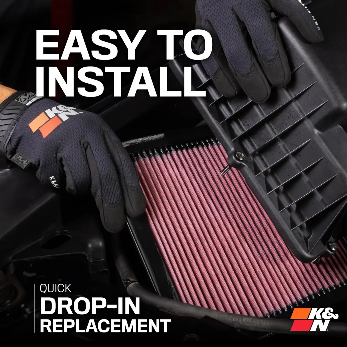 K&N Engine Air Filter: Reusable, Washable, 75,000 Mile Service, 19.6cm x 24.6cm x 4.4cm (7.7in x 9.7in x 1.7in) | High-Flow Performance for Ford EcoSport, Fiesta, Transit - view 9